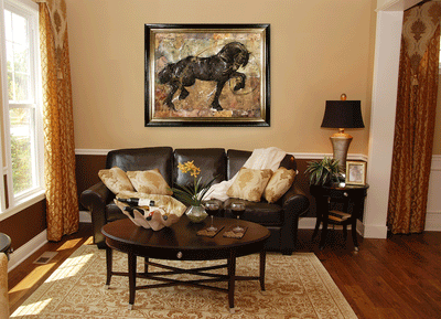 Gilded Horses I-II by Marta Wiley - Framed