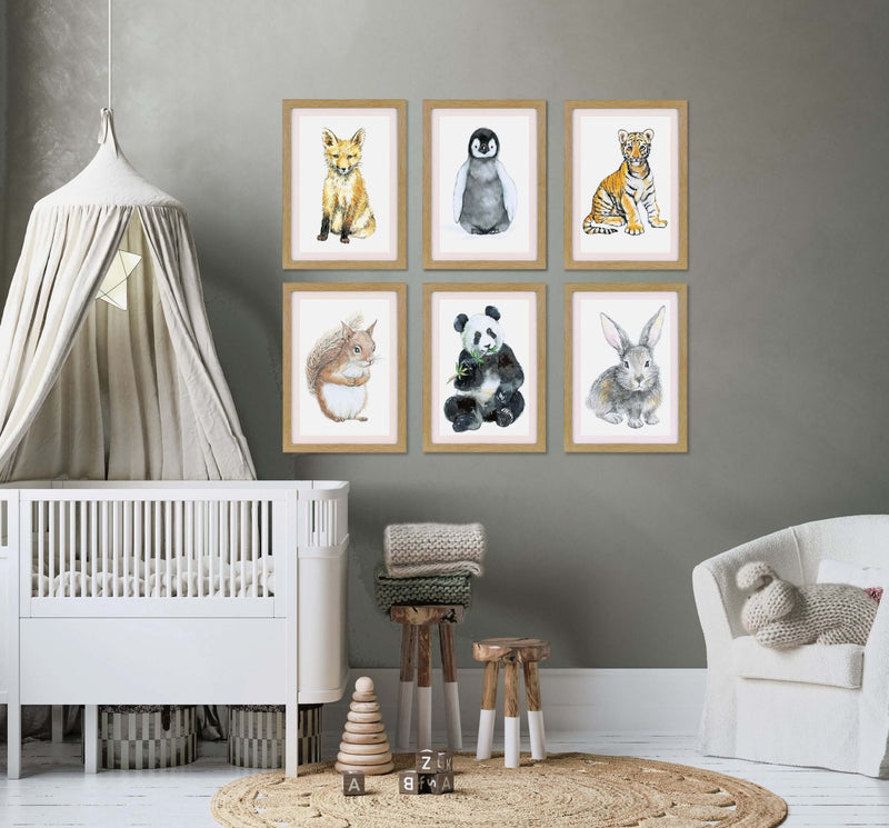 Baby Animals I-VI by Elena Markelova - Framed