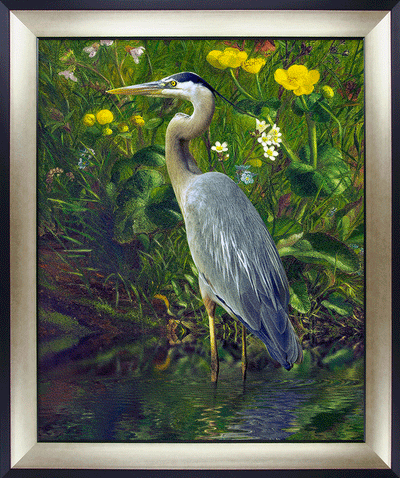 Jungled Water Bird by Steve Hunziker I-III - Framed