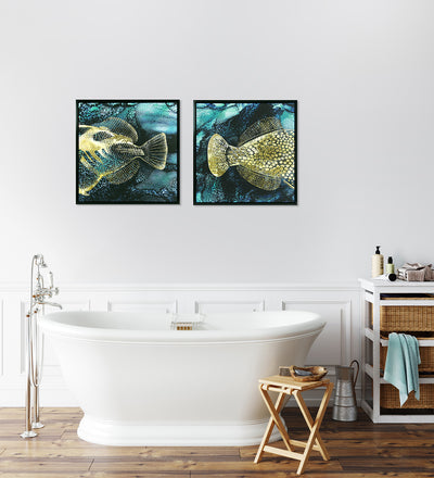 Golden Fish I-II by Christine Zalewski - Framed