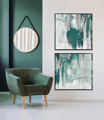Shades of Green I-II by Tom Reeves - Framed