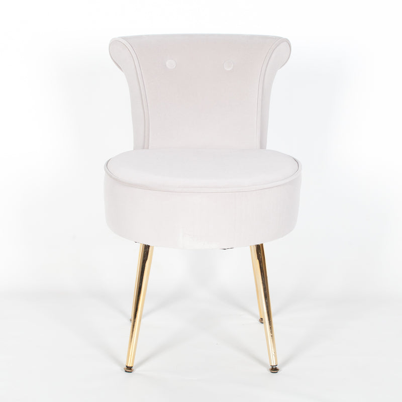 Grey Stool/Bedroom Chair WIth Gold Legs - The Pack Design
