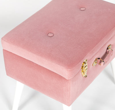 Pink Suitcase Stool With White Legs - The Pack Design