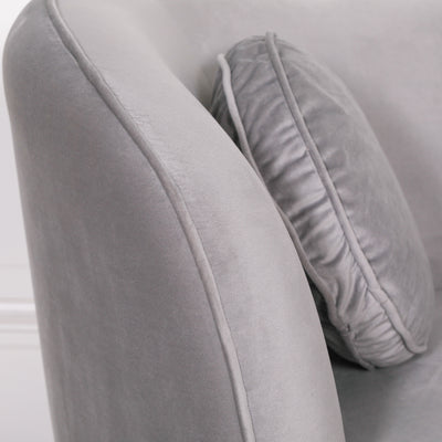 Grey Velvet Armchair With Cushion - The Pack Design