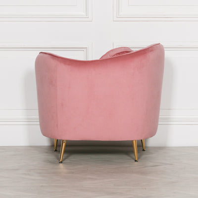 Pink Velvet Armchair With Cushion - The Pack Design