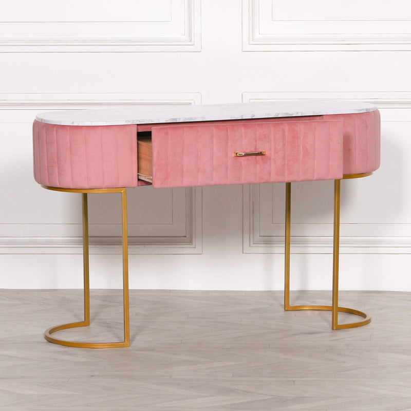 Pink Upholstered Dressing Table - The Pack Design