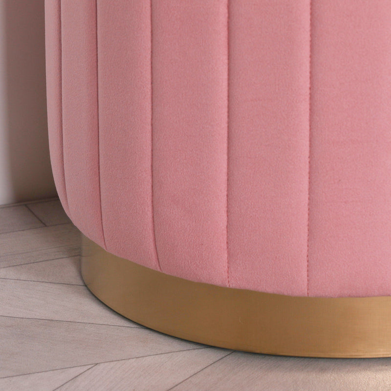 Pink Velvet Round Stool - The Pack Design