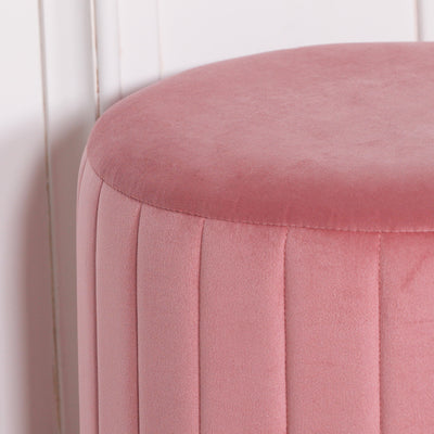 Pink Velvet Round Stool - The Pack Design