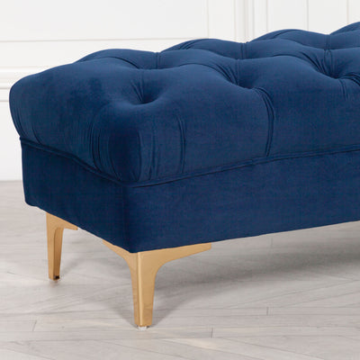 Blue Buttoned Ottoman - The Pack Design