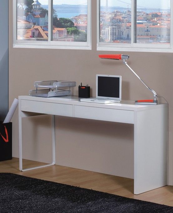 Kuba Artic White Desk With Drawers