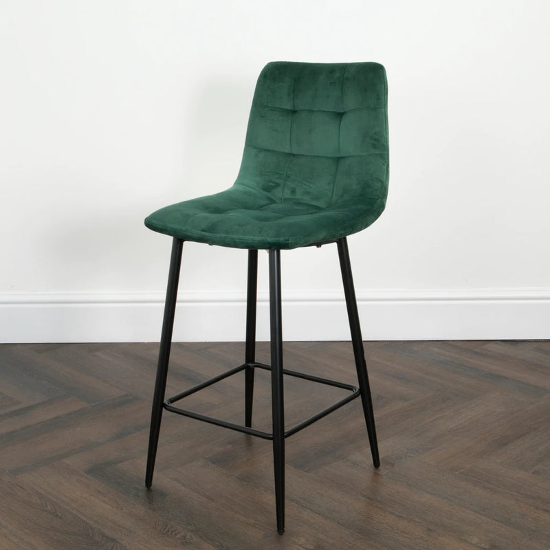 Squared Green Kitchen Bar Stools (set of 2) - The Pack Design