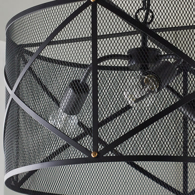 Industrial Mesh Cage Black Ceiling Pendant - The Pack Design