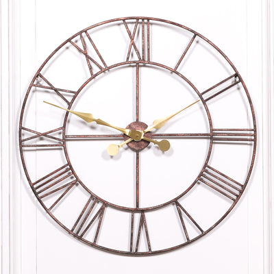 Rustic Metal 76cm Wall Clock With Gold Hands