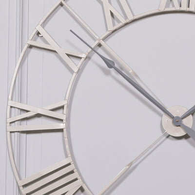 Vintage Cream Distressed 110cm Twist Frame Wall Clock
