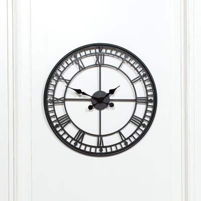 Black 55cm Metal Wall Clock