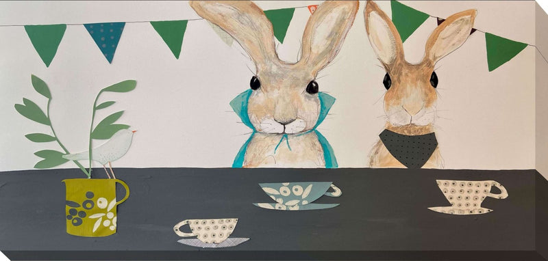 Hare Tea Party IV by Fay Shoesmith - Canvas