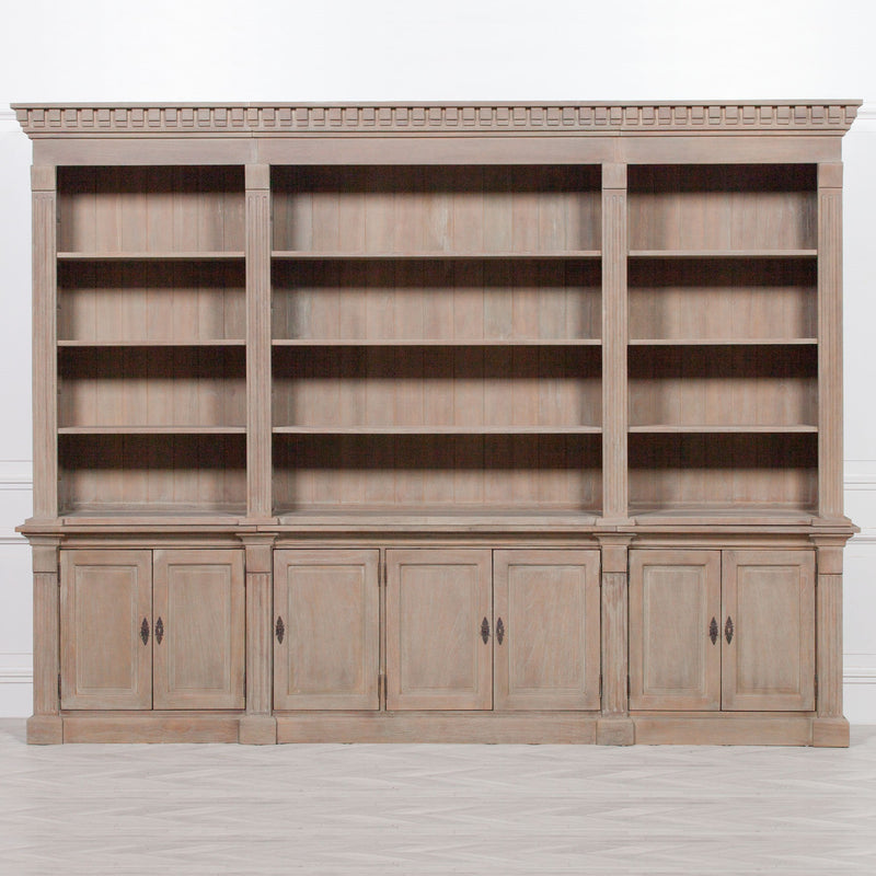 Extra Large Wooden Triple Bookcase - The Pack Design
