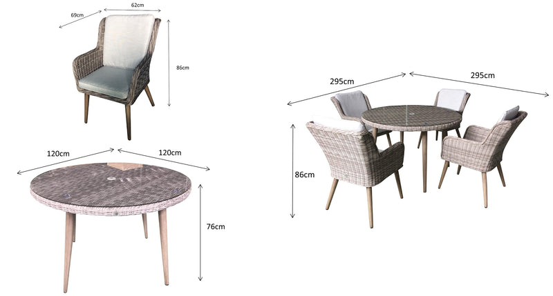 Danielle 4 Seat Dining Set - The Pack Design