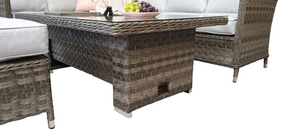 Edwina Corner Dining with Lift Table And Ice Bucket Multi Grey Weave - The Pack Design