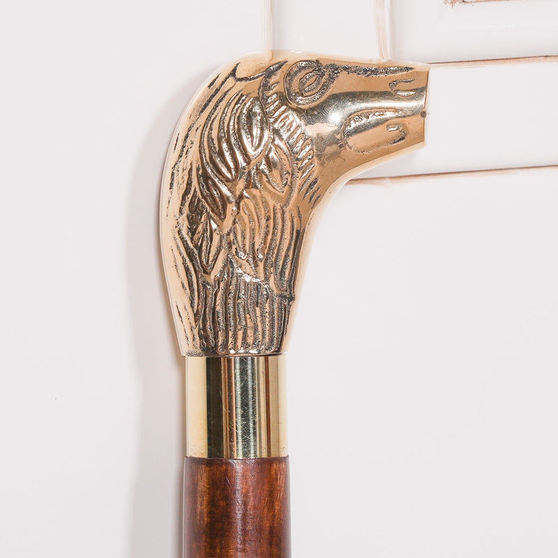 Lion Brass Wooden Walking Stick