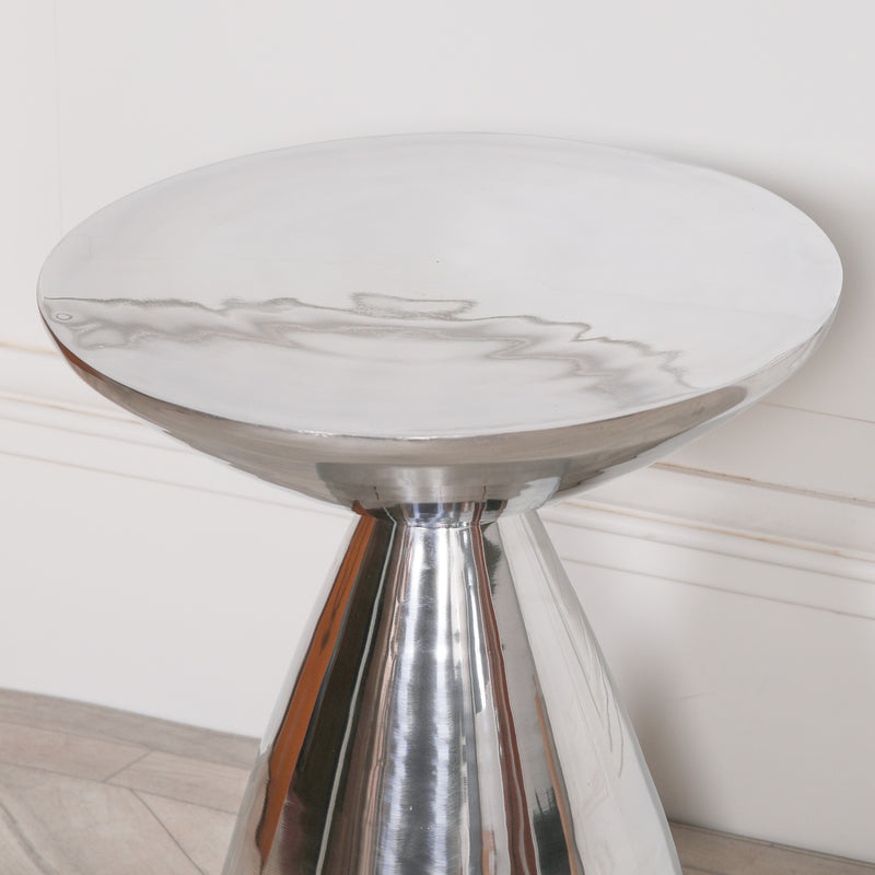 Hour Glass Style Cast Aluminium Side Table