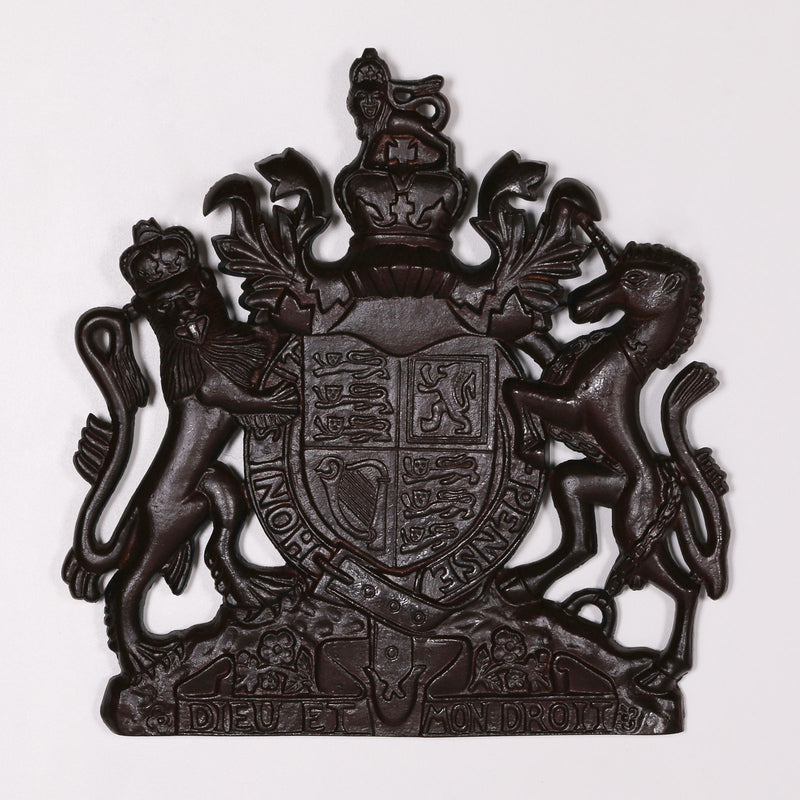 Vintage 37cm Cast Metal Coat of Arms