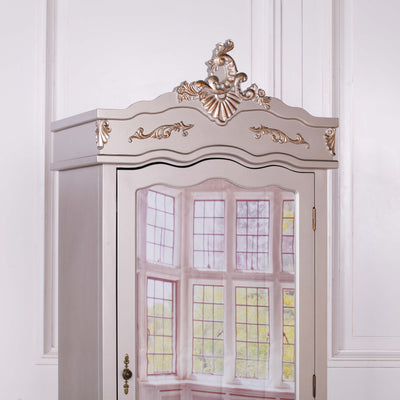 French Antique Silver Singe Full Mirrored Armoire - The Pack Design