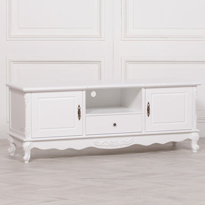 French White Large Cabinet TV Unit - The Pack Design