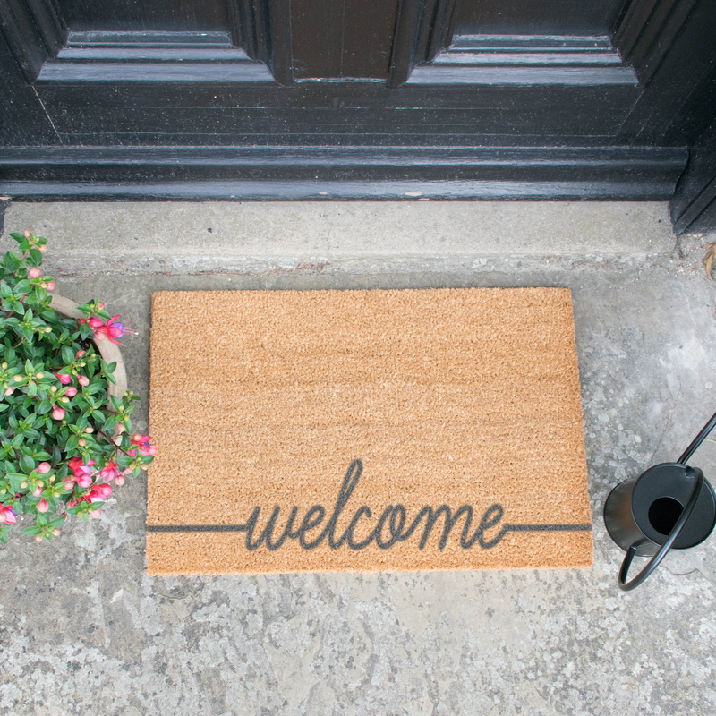 Welcome Scribble Grey Doormat - The Pack Design