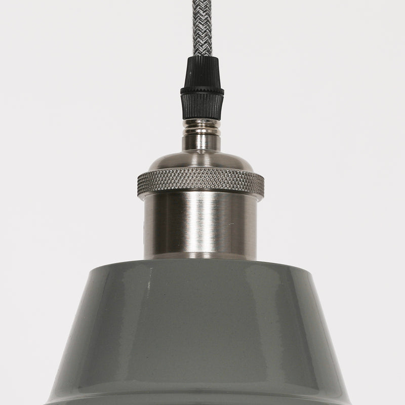 Factory Style Grey Enamel Painted 36cm Pendant Light - The Pack Design