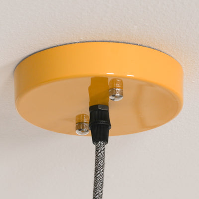 Factory Style Mustard Yellow Enamel Painted 36cm Pendant Light - The Pack Design