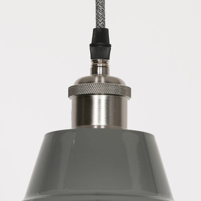 Factory Style Grey Enamel Painted 46cm Pendant Light - The Pack Design