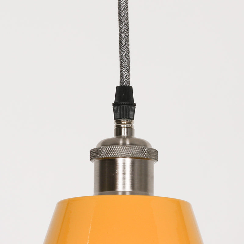Factory Style Mustard Yellow Enamel Painted 46cm Pendant Light - The Pack Design