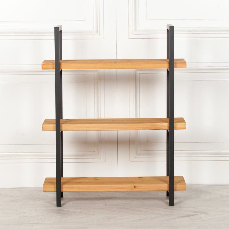 Rustic Wooden Industrial 3 Tier Bookcase Shelving