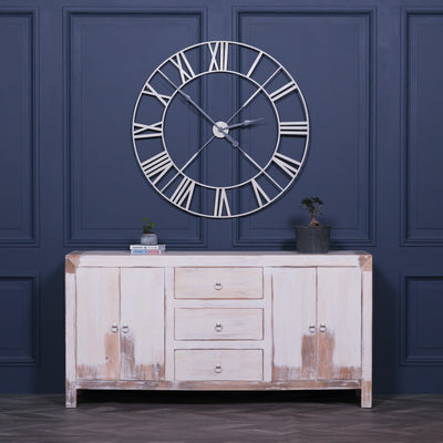 White Distressed Oriental Sideboard - The Pack Design