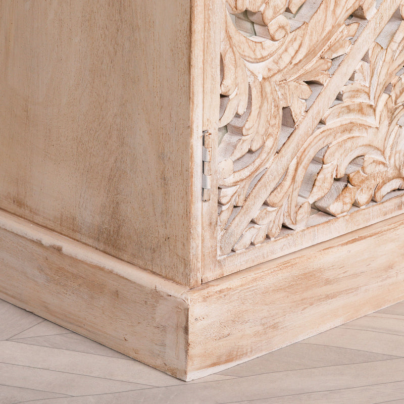 Wooden Ornate Carved Mirror Door Sideboard - The Pack Design