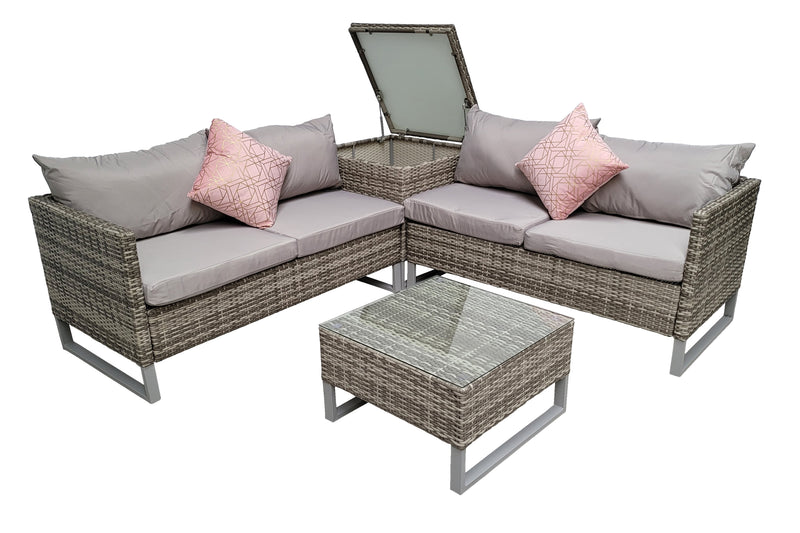Lucy Corner Sofa Set With Storage Box as - The Pack Design