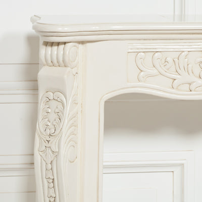 Aged Ivory Carved Fire Surround