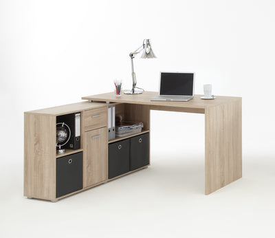 Luiz Oak Flexi Corner Office Desk - The Pack Design