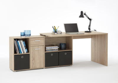 Luiz Oak Flexi Corner Office Desk - The Pack Design