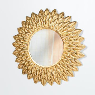 Round 48cm Sunflower Metal Wall Mirror - The Pack Design