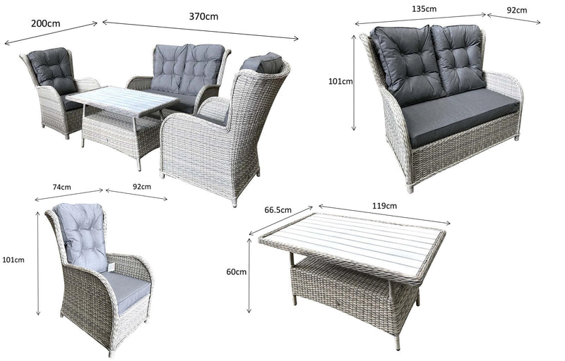 Meghan 4 seat Sofa Set