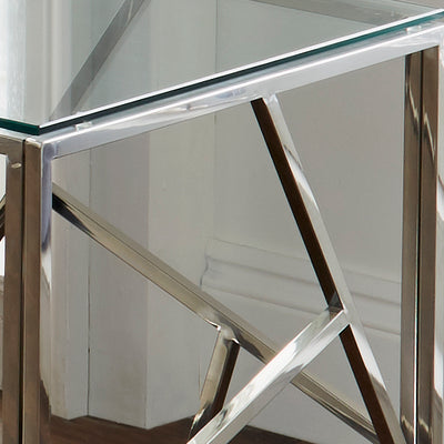 Geometric Silver Side Table - The Pack Design