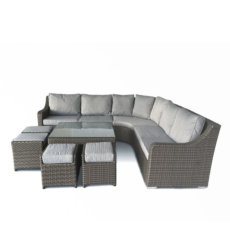 Sabine Modern Luxury Corner Sofa with Coffee Table and 4 Stools - The Pack Design