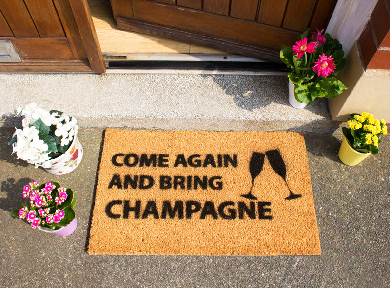 Come Again & Bring Champagne Doormat - The Pack Design
