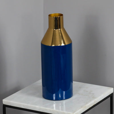 Gold Stem Blue Vase - The Pack Design