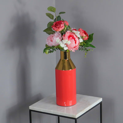 Gold Stem Living Coral Vase - The Pack Design