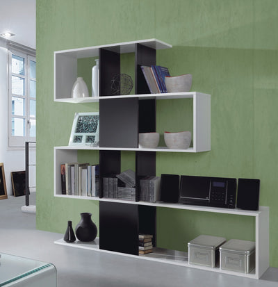 Zaga Black and Artic White Bookcase - The Pack Design