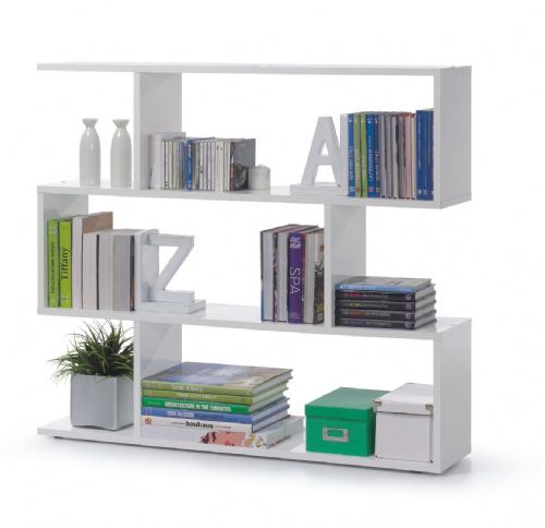Zing Short White Gloss Bookcase - The Pack Design