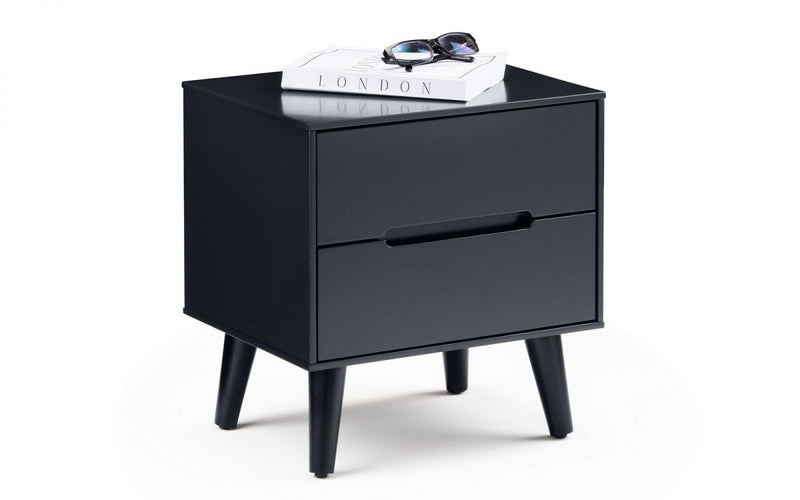 Alicia 2 Drawer Bedside - Anthracite - The Pack Design
